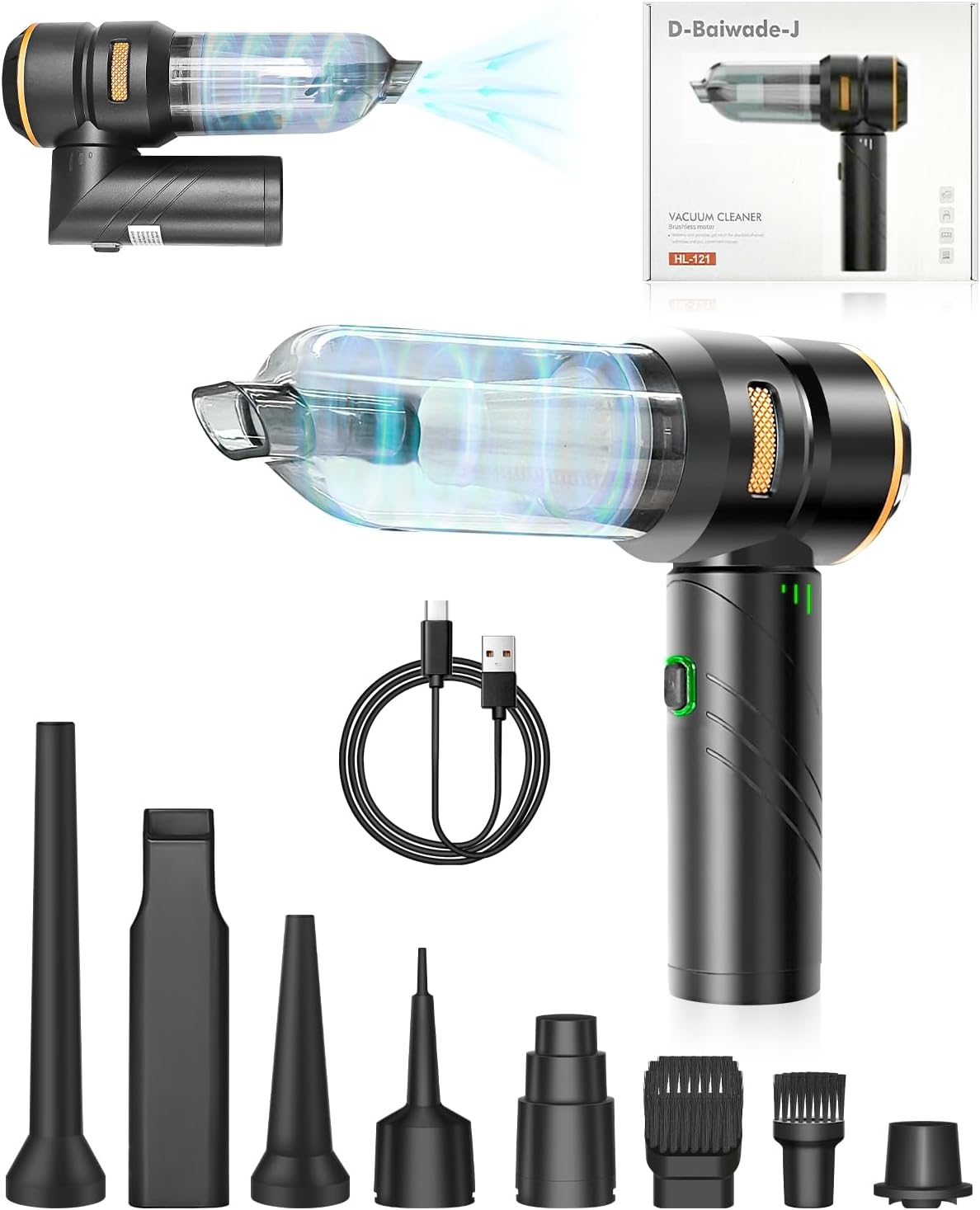 Foldable Cordless Handheld Car Vacuum Cleaner,Mini Vac Duster
