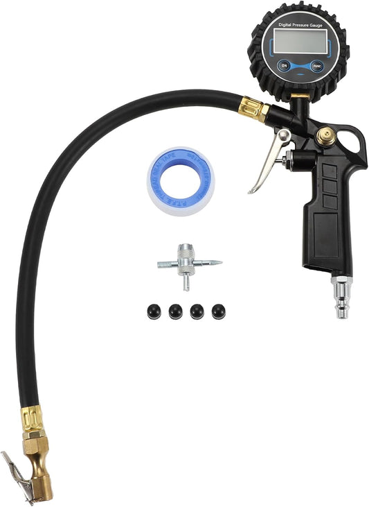 1 Set Universal Tire Pressure Gauge 200PSI 2.68Inch Digital Pressure Gauge with Inflator Tyre Air PSI Meter for Motorcycle SUV Truck