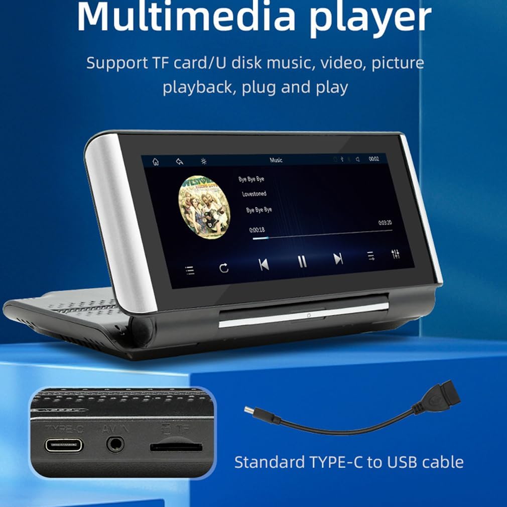 Folding Screen Portable car MP5 Wireless CarPlay Android Auto Mirrorlink 7 inche HD Multimedia Player Reversing Camera 5.0 BT chip FM Transmitter, B5370