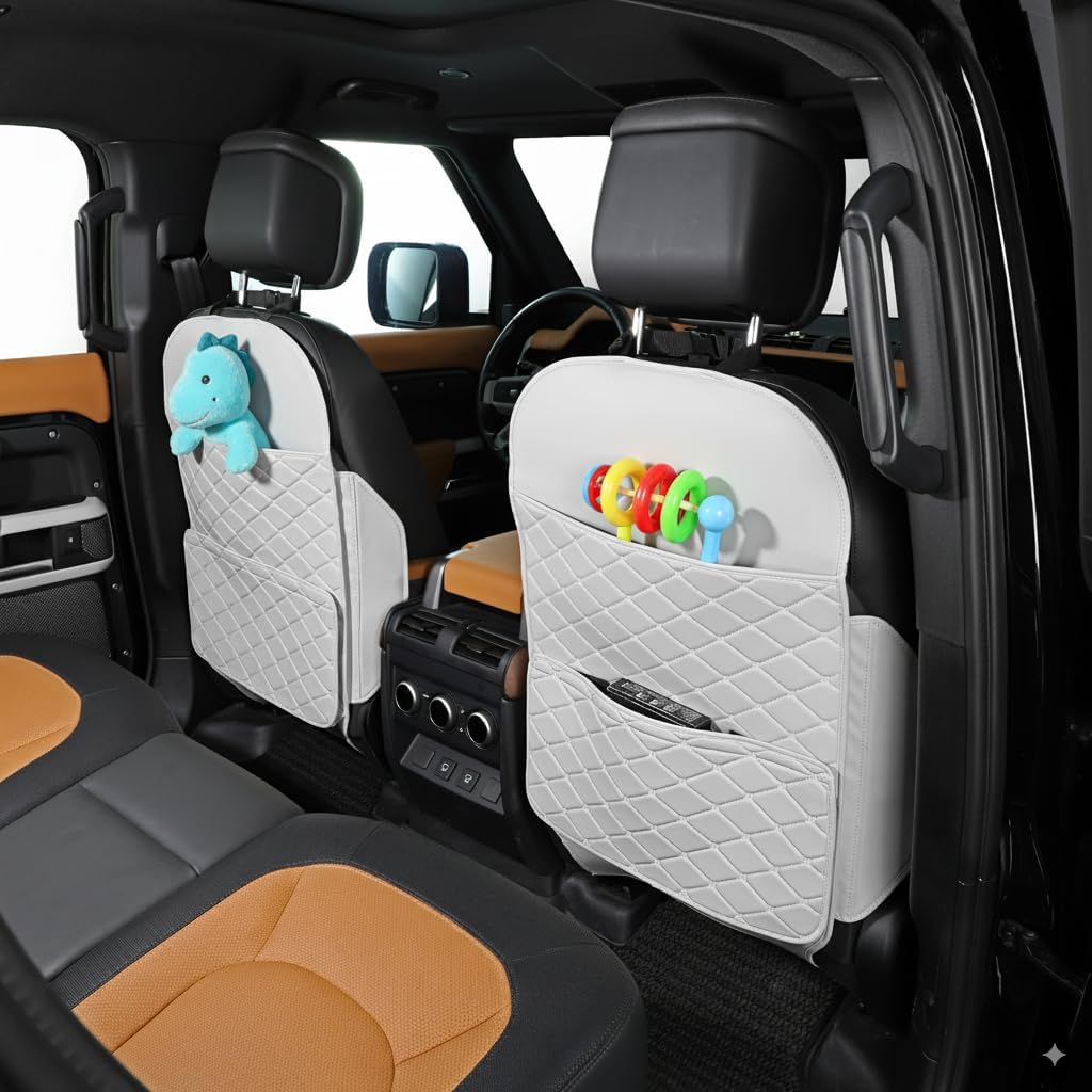 TAIKOO Seat Back Protector,Shields Seat Backs From Kicks and Adds Storage | kick mats back seat protector easy to install and clean, well-crafted, sturdy, durable and stylish.2 Pack