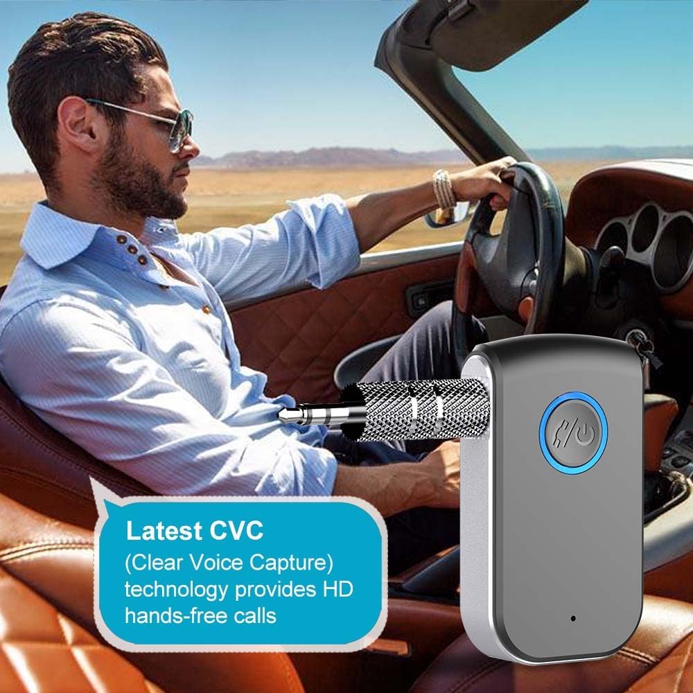 Bluetooth AUX Adapter for Car,3.5mm Wireless Receiver AUX Bluetooth Car Adapter,Hands-Free Call for Cars, Speakers, Stereo Systems and Headphones