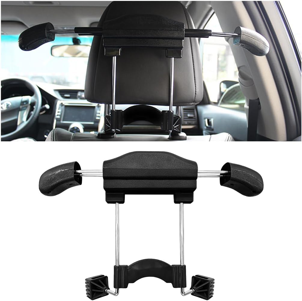 Bittwee Multifunctional Retractable Automotive Headrest Back Seat Coat Hanger Hook Organizer Holder for Clothes, Suits, Jackets, Shirts, Universal for SUV, Truck, RV