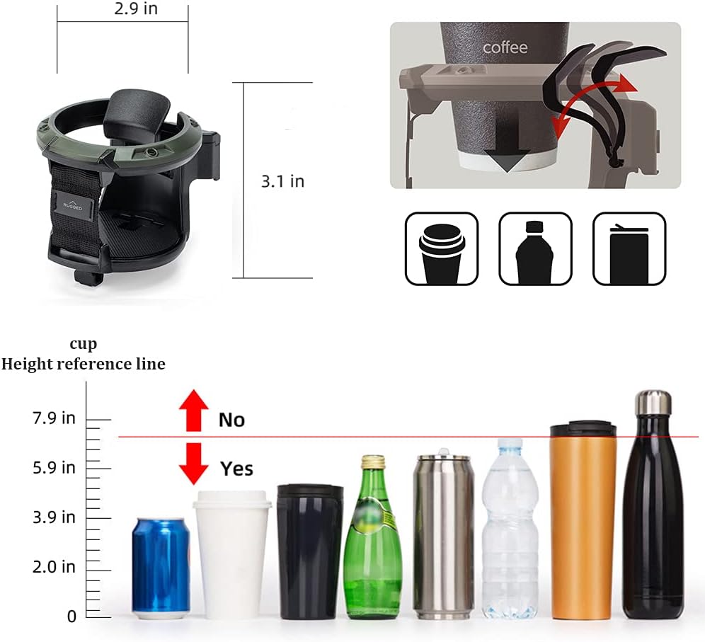 LITTLEMOLE Car Cup Holder, Adjustable A/C Air Vent Drink Holder