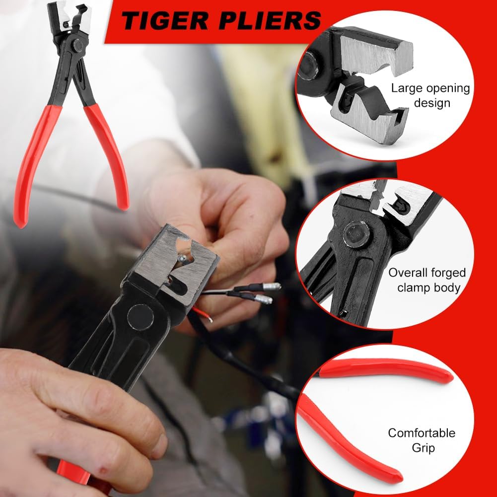 4 Pieces Electrical Disconnect Pliers for Cars, Electrical Connector Separator Tool and Automotive Connector Disconnect Pliers - with Storage Case