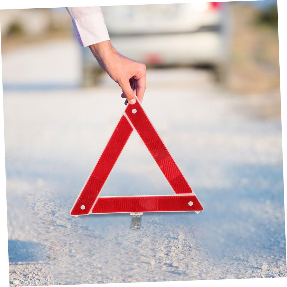 PRETYZOOM 2pcs Reflective Triangle Warning Sign for Vehicle Highway Safety