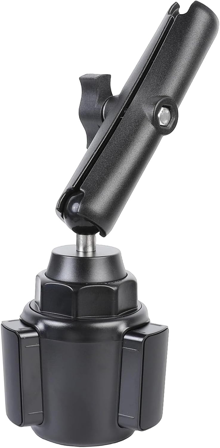 1" Ball Cup Holder Mount Base with Aluminum Long Double Socket Arm
