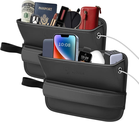 FLORICH Car Seat Gap Filler Organizer, 2-in-1 Seats Gap Filler Organizer and Storages Between Seat Car Gap Filler, Car Organizer Front Seat Universal Fit for Car SUV Truck Black 2 Pack