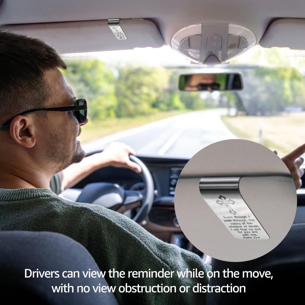Psalm 23:4 Car Visor Clip, Bible Verse Visor Clip for Men Women