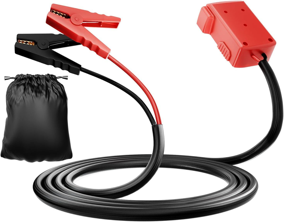 Jumper Cables with Adapter for Milwaukee M18 Battery,2FT 8AWG Portable Battery Jumper Starter Automotive Booster Cables Power for Car Jump Starting Using Tool