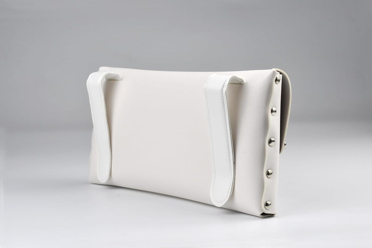Car Tissue Holder, Tissue Case for Sun Visor, PU Leather Backseat Napkin Holder with Clips (White)