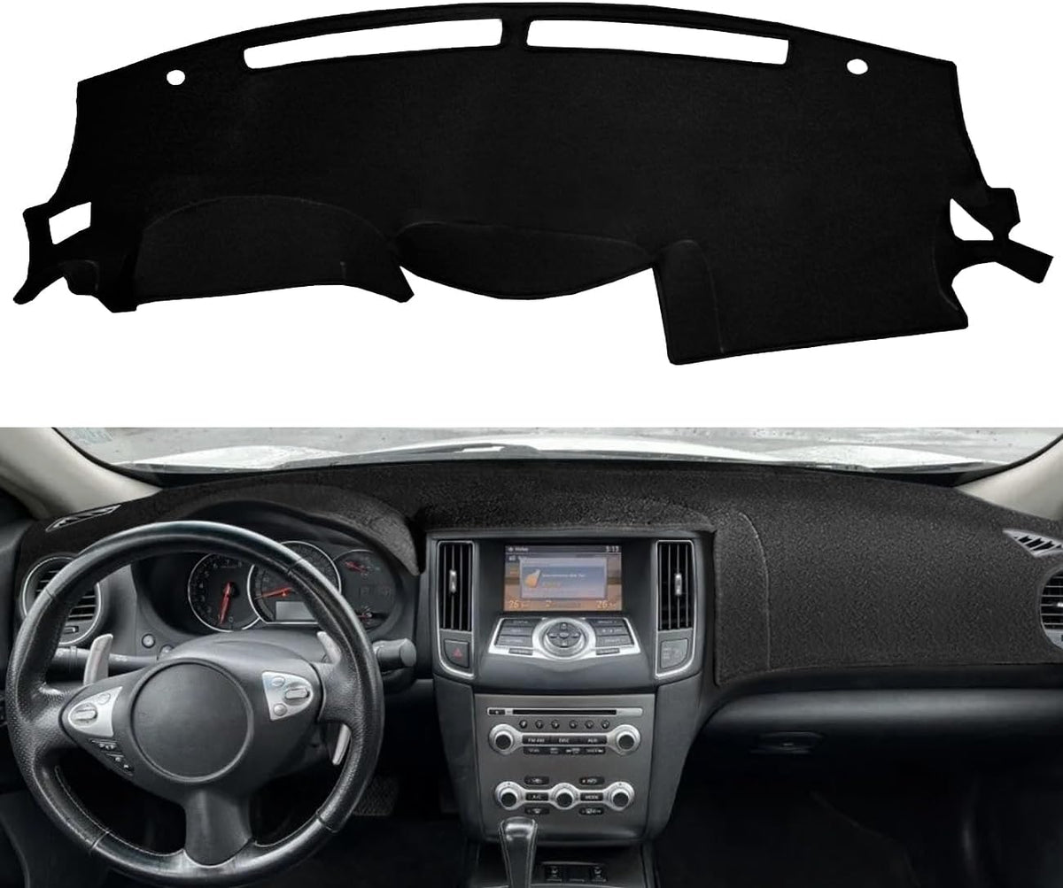 Dash Cover Mat Custom Fit for 2009-2015 Nissan Maxima (Black) F98