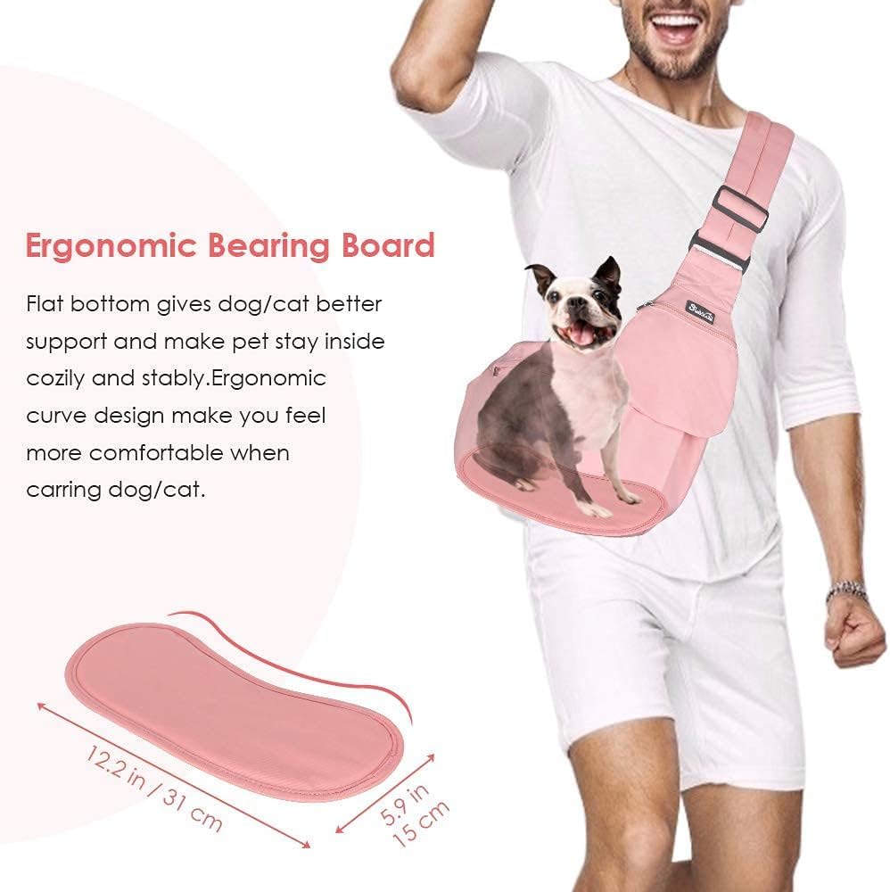 SlowTon Pet Carrier, Hard Bottom Support & Adjustable Padded Shoulder Strap