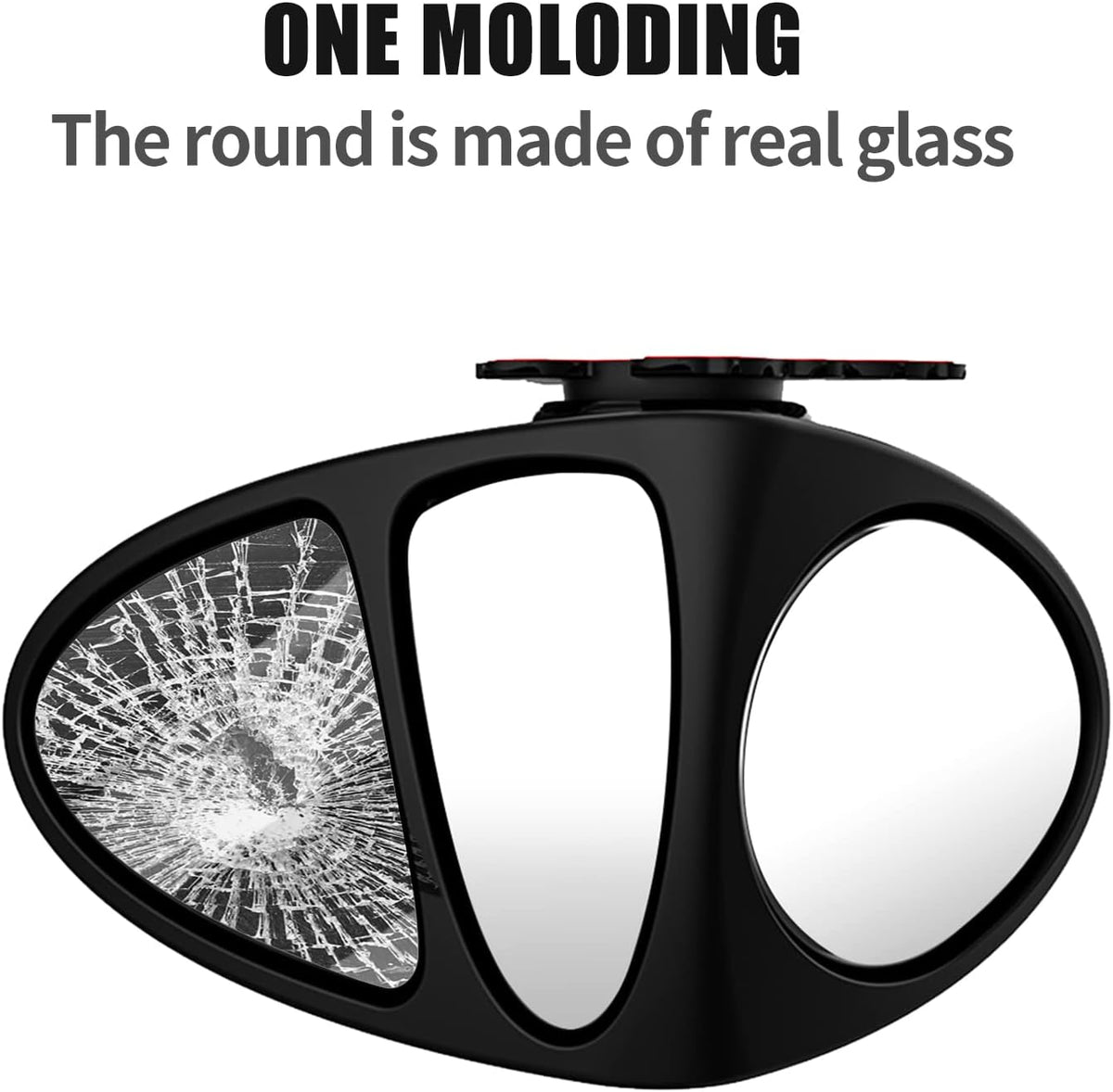 Car Blind Spot Mirror, 3-view Wide Angel Mirror Auxiliary Mirror for Front Rear Wheel Blind Spot Rear View Mirror. (Black Right)