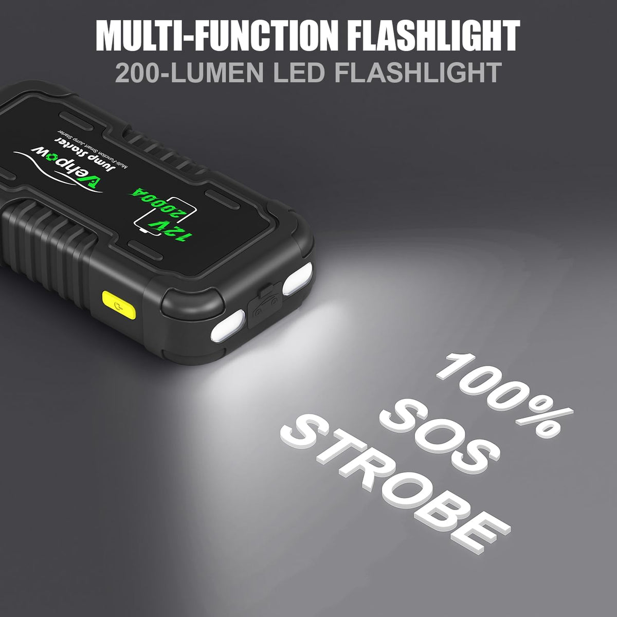 Car Battery Jump Starter 2000A 12V for 8.0L Gas and 6.0L Diesel Engines