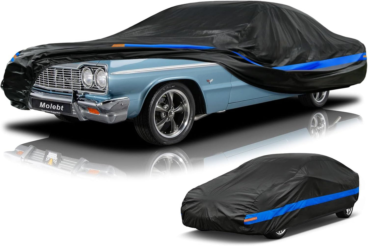 Car Cover Waterproof All Weather for Automobiles, Universal Fit Genesis G90, Ford Crown Victoria/Galaxie, Buick Roadmaster, Chevrolet Caprice etc, Suitable for Sedan Length up to 218 Inch.
