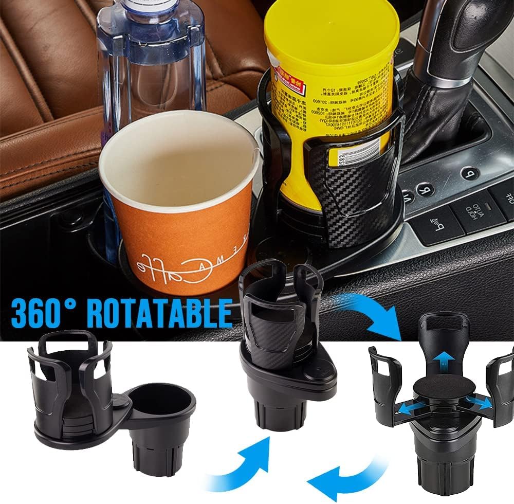 Car Cup Holder Expander for Mazda CX-90 2024-2025-2026, Cup Holder Adapter with Expandable Arm and Adjustable Base,Matte Black