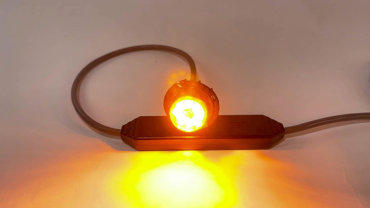 24W High-Intensity Low Profile LED Hideaway Signal Strobe Kit Hazard Light for Trucks & Cars Universal - 1 Pack (Amber)