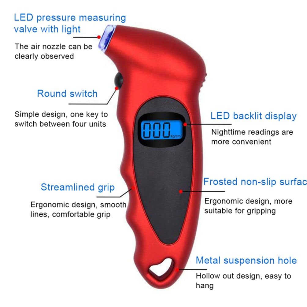 Digital Tire Pressure Gauge, Digital Tire Pressure Reader, Digital Tire Pressure, Digital Tire Pressure Gauge, Tire Diagnostic Tool Suitable for Automobile Tire Inspection Portable Tire Pressure Gauge