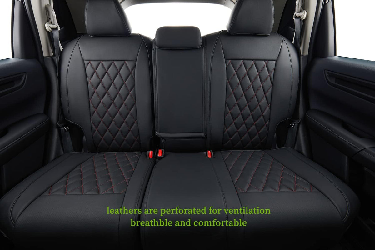 coverdream Custom Seat Covers for 2017-2022 Honda CR-V,Premium Faux Leather Car Seat Cover Set,Full Set Waterproof SUV Seat Protector,Armrest Covers Included (Red/Black)