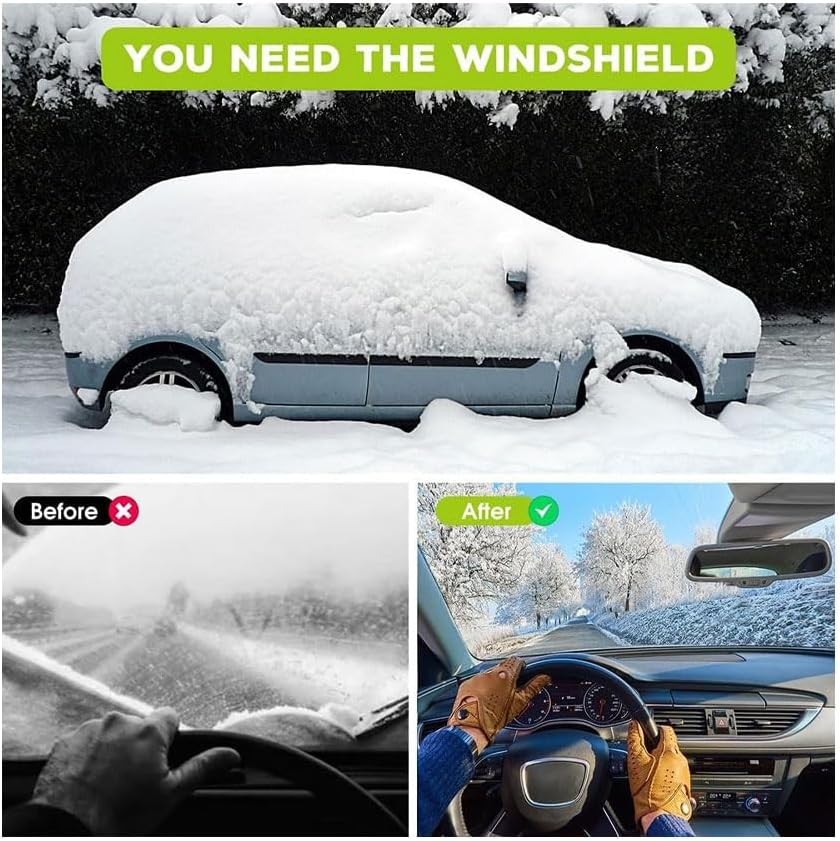 Car Windshield Cover for Ice Snow for Mazda CX-70 2024-2026, Vehicle Covers Winter Frost Shield Hail Protector Foldable Protection Front Window,A/161 * 145 * 132 cm
