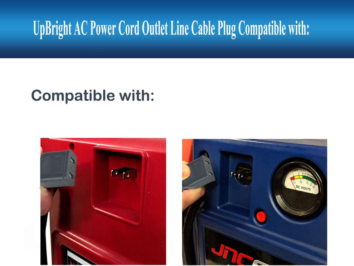 UpBright AC In Charging Power Cord Cable Compatible with Schumacher ProSeries DSR PSJ-2212 PSJ-3612 PSJ-1812 PSJ-4424 Jump Starter IP-70NC Matco Tools PS2200JS ATD ON The GO ATD-5922 ATD-5926 ATD-5925