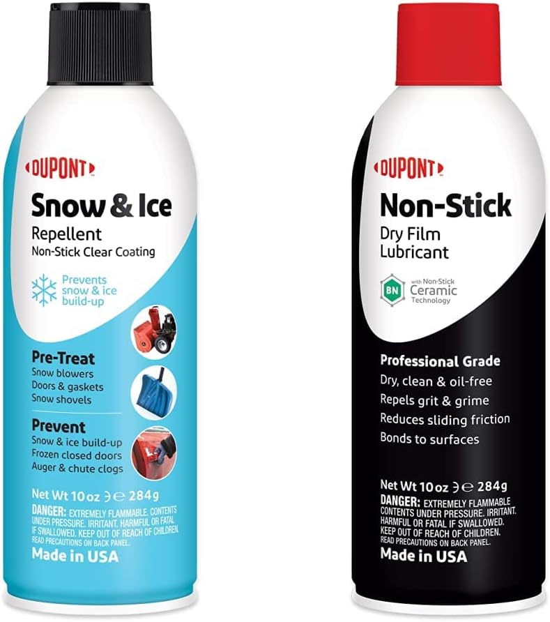DuPont Teflon Snow and Ice Repellant, 10-Ounce & Non-Stick Dry-Film Lubricant Aerosol, 10 oz
