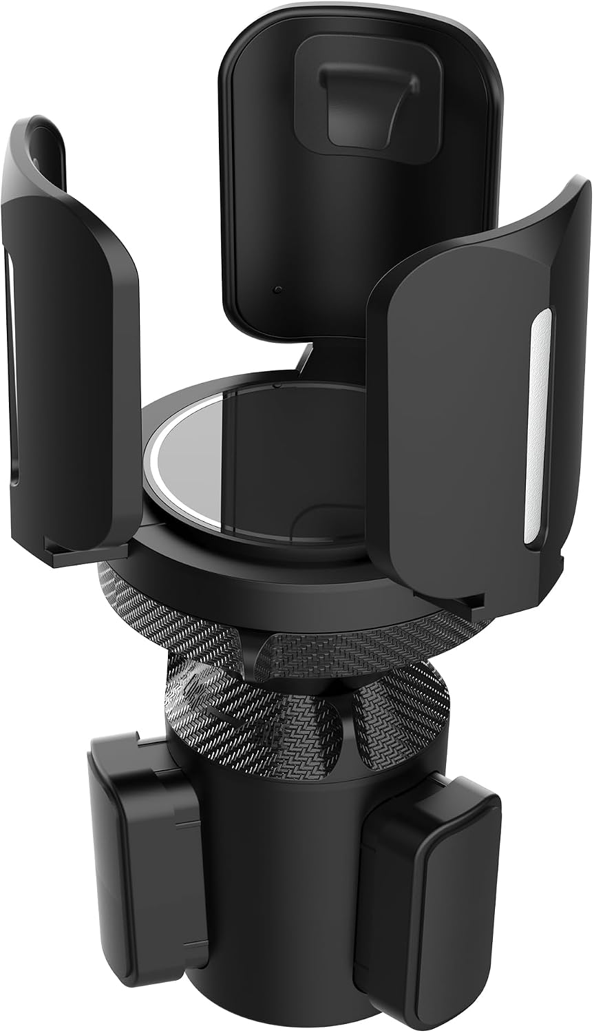 Heavy-Duty Expandable Car Cup Holder & Organizer - Universal Fit for Large Bottles, Coffee Mugs, Phones, Food - Adjustable Base & 3 Base Extenders - Car Interior Accessories for SUV, Truck, Sedan