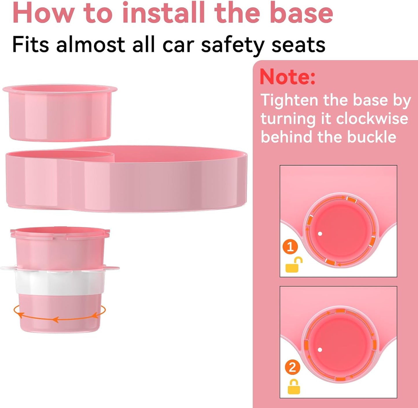 Kids Car Seat Tray, Travel Tray with Cup Holder for Toddler Baby, Kids Car Seat Food Snack Organizer for Road Trip, Stroller snack tray travel must haves - Pink