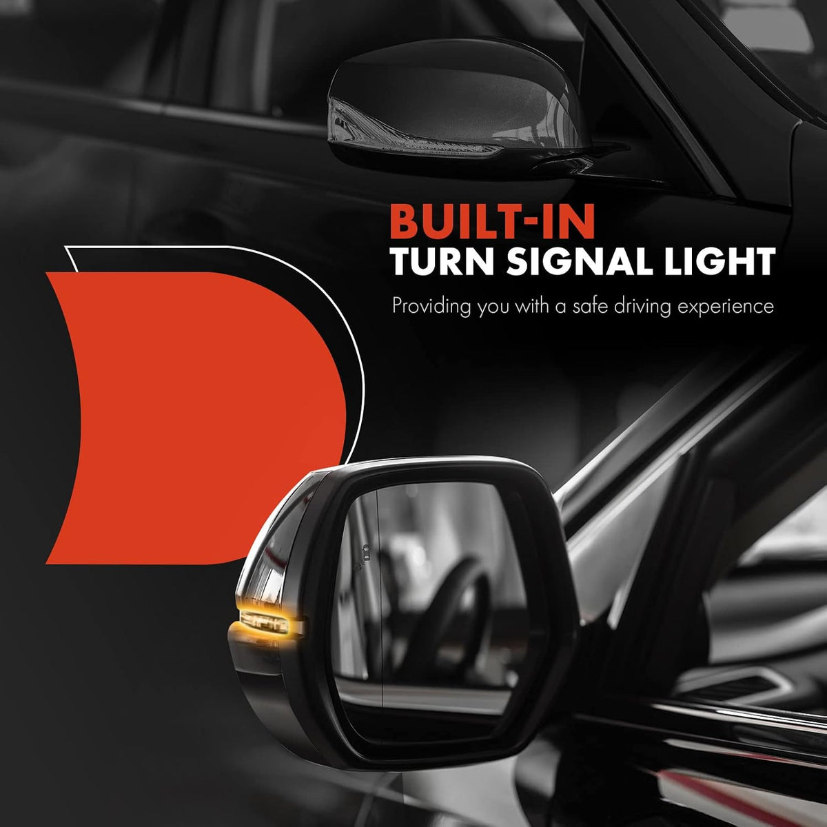 A-Premium Pair (2) Driver and Passenger Power Door Mirror - Compatible with Mazda CX-5 2017-2022 - Non-Heated, Manual Folding, White Outside Rear View Mirror w/Turn Signal and Blind Spot Detection