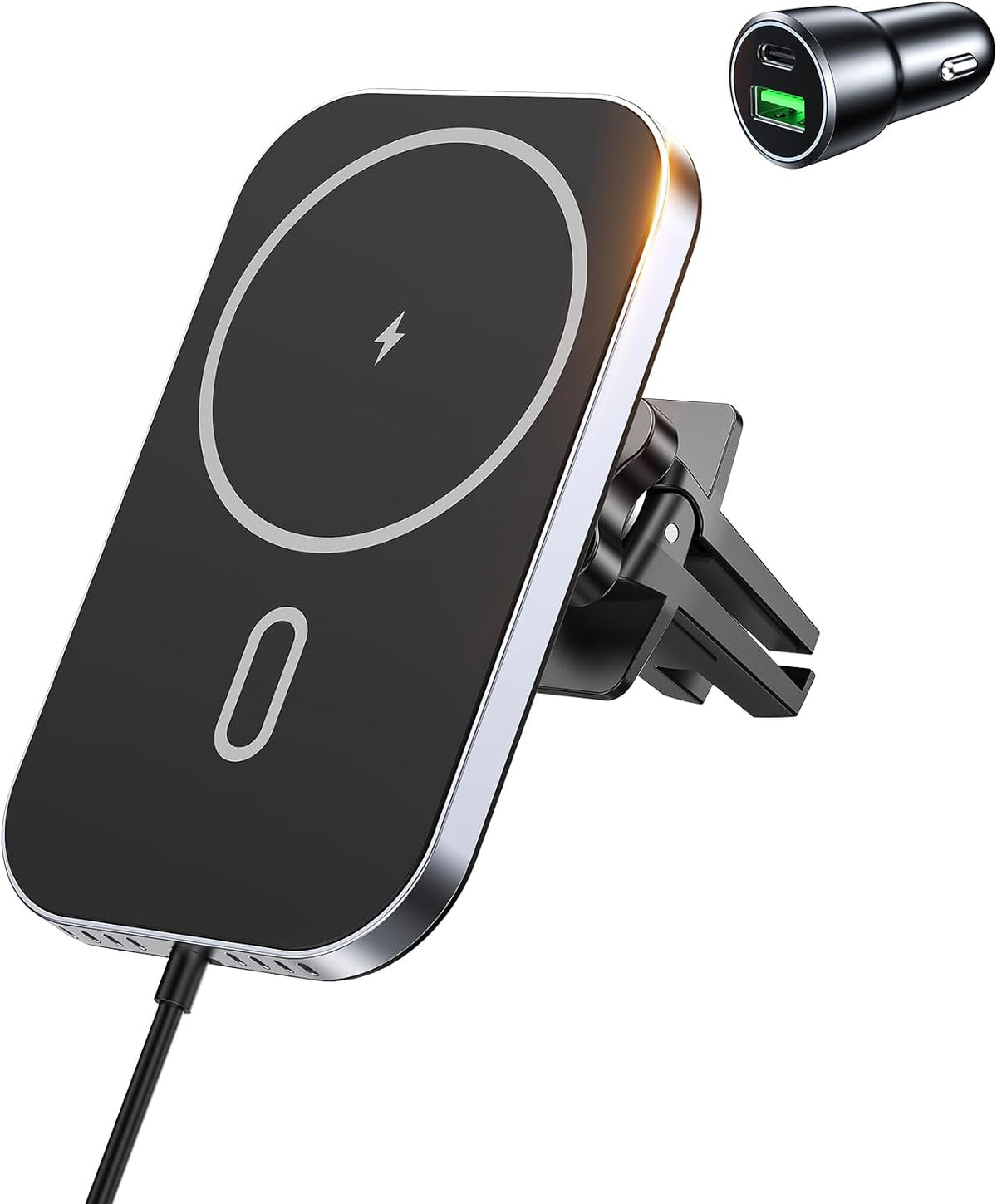 Mukiya for MagSafe Car Mount Charger with Adapter, 360° Rotation Magnetic Wireless iPhone Car Charger for Air Vent, Compatible with iPhone 17/16/15/14/13/12 Series, Gifts for Husband/Men