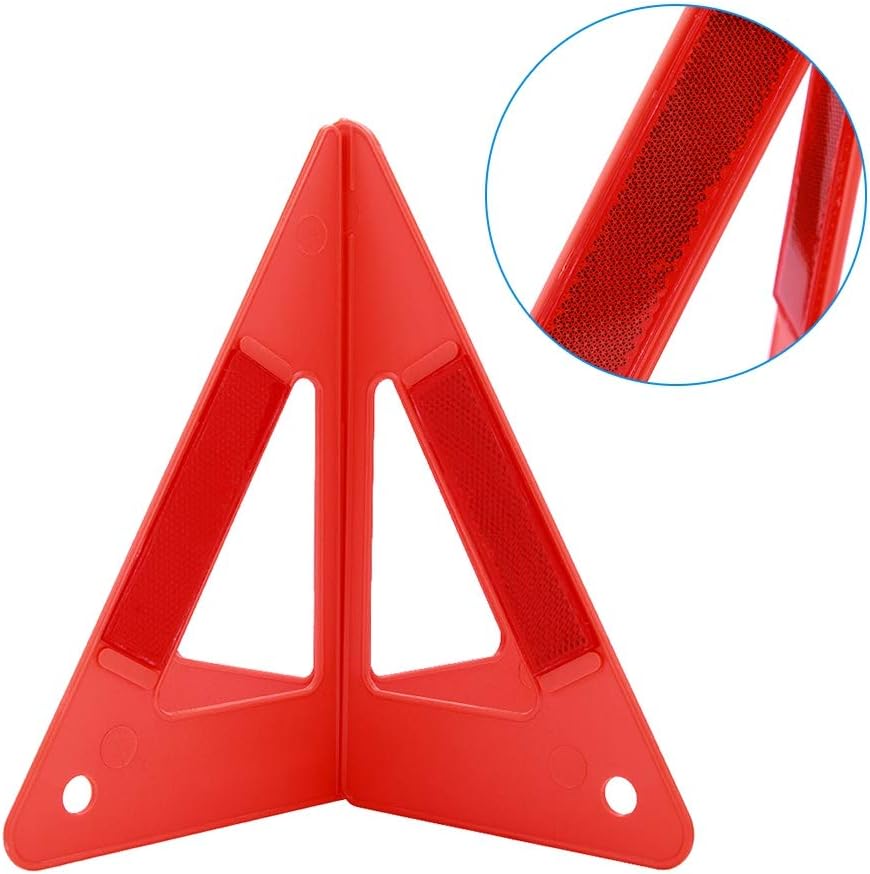 Portable Emergency Triangles, Reflective Car Road Safety Triangles for Roadside Breakdown Warning Signs