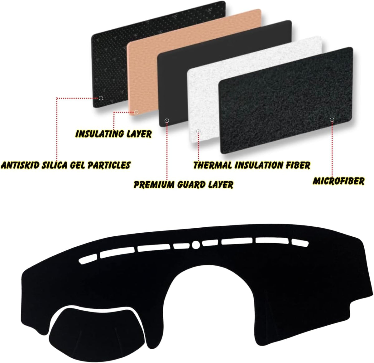 Dashboard Dash Board Cover Mat Pad Carpet Non-Slip Custom Compatible with Kia Soul 2014-2019 Protector Sun Shield
