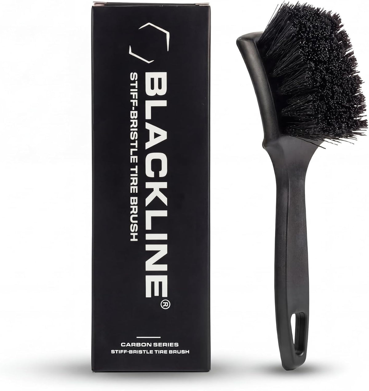 Blackline Stiff Bristle Tire Brush - Heavy-Duty Deep Clean for Tires & Mats