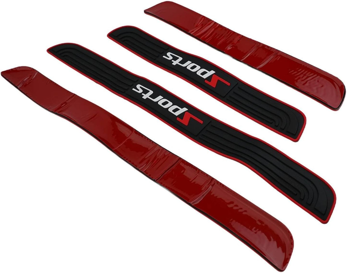 Sleek Design, Rubber Car Door Sill Scuff Plate Cover Panel Step Protector, Easy Installation, Scratch Resistant