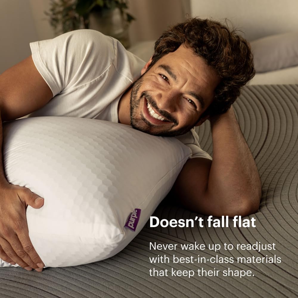 Purple Harmony Pillow - Medium Loft, Standard Size, Cooling Gel Neck Pillow
