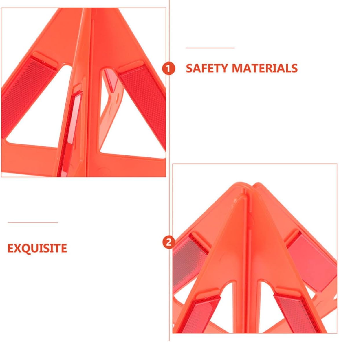 4pcs Reflective Warning Triangles for Vehicle Roadside Emergency