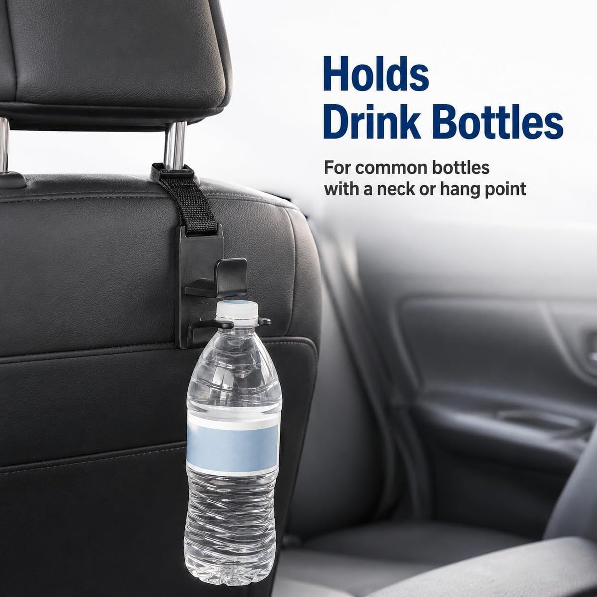 Headrest Hooks for Car, 4 Pack Bag & Bottle Holders