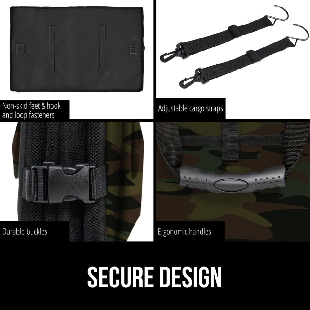 GORILLA GRIP Trunk Organizer for SUV and Cars, Large Capacity Collapsible Car Trunk Storage Organizer, Heavy Duty Car Accessories, Gifts for Mom and Dad, Slip & Water Resistant Multi Compartment, Camo
