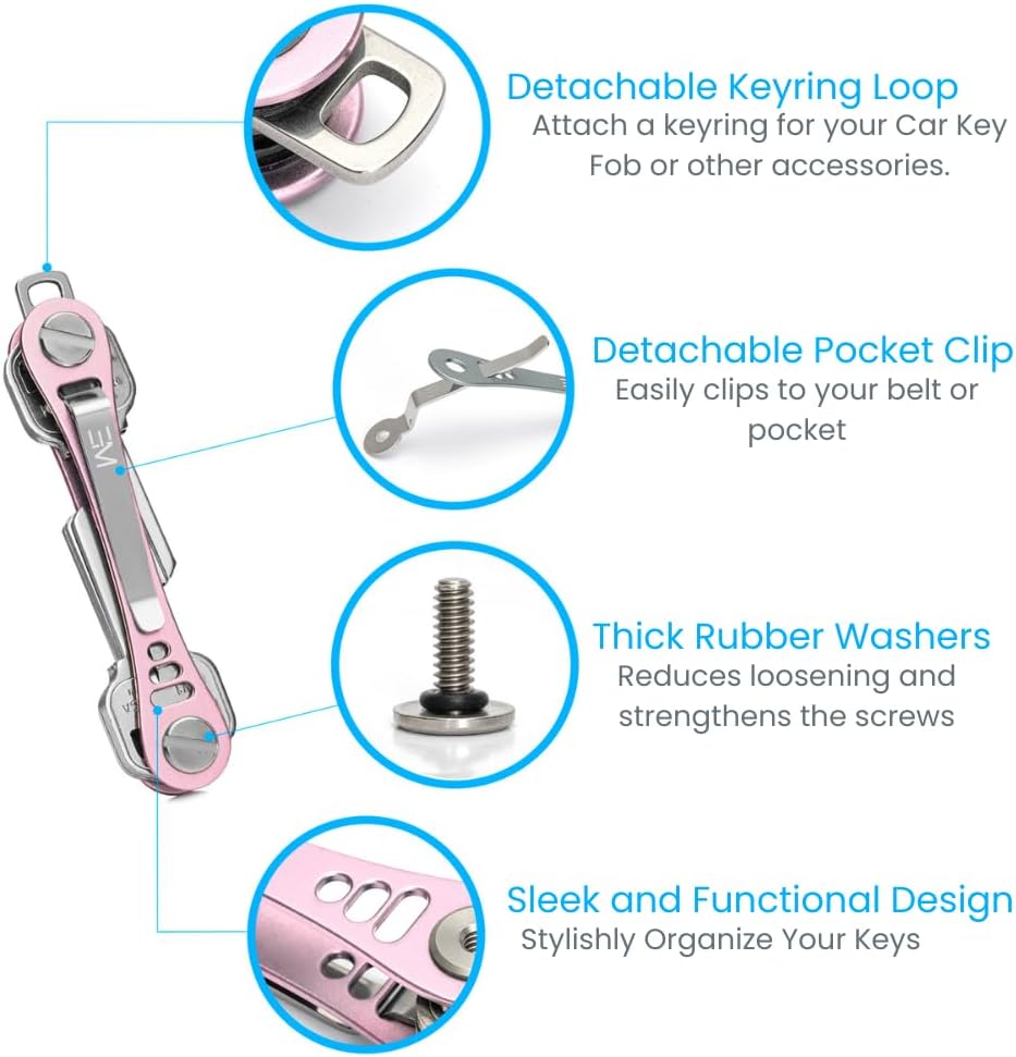 EM Compact Key Holder, Pocket Key Organizer, 14 Keys Key Bar