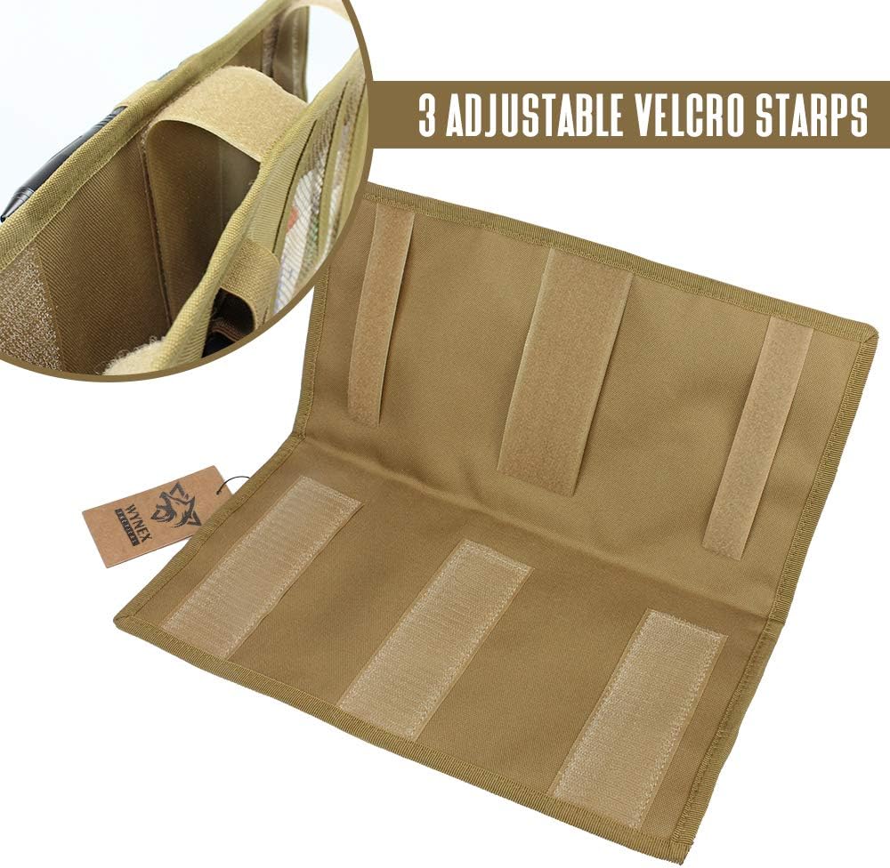 WYNEX Car Sun Visor Organizer with Double-Sided Folding MOLLE Panel, Auto Sun Visor Storage for Essentials & Tactical Gear, Compatible with Cars, Pickup, Trucks, Vans, SUVs