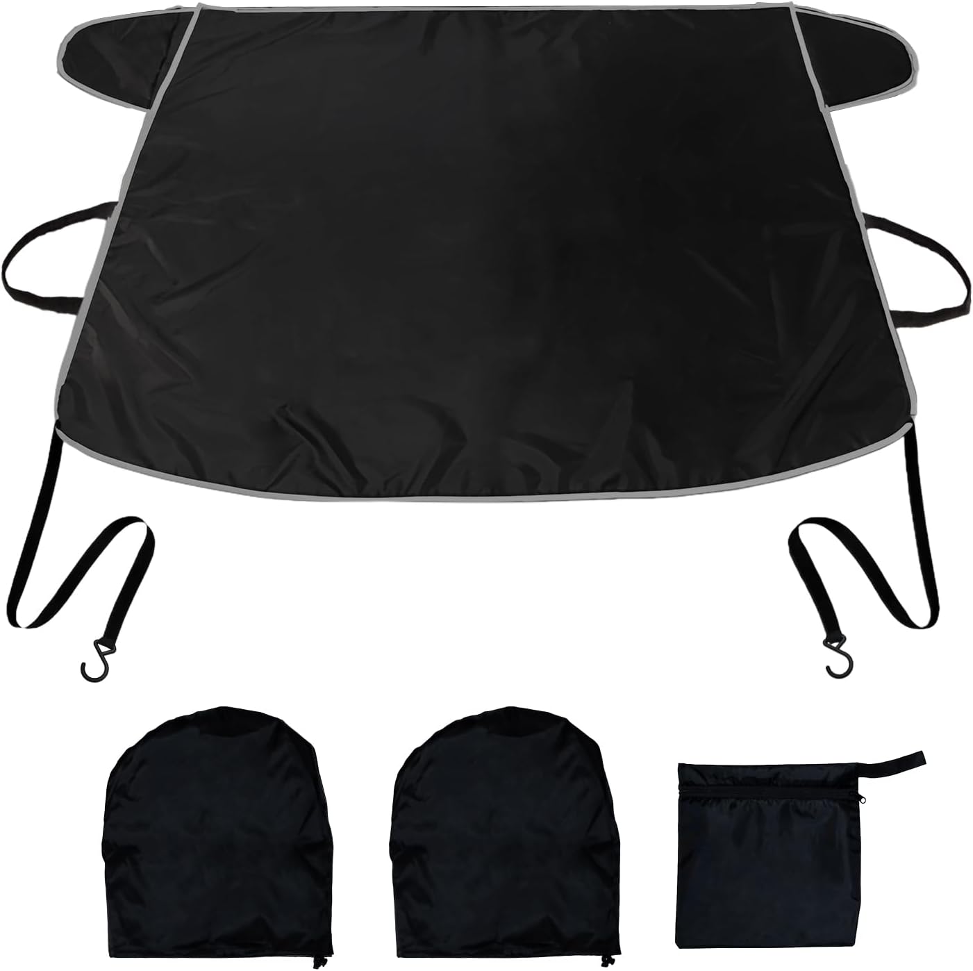 Windshield Cover for Ice and Snow No Scraping Car Accessories All Weather Waterproof Sunshade Winter Windshield Cover with Mirror Protection for Snow Ice Frost Sun Dust