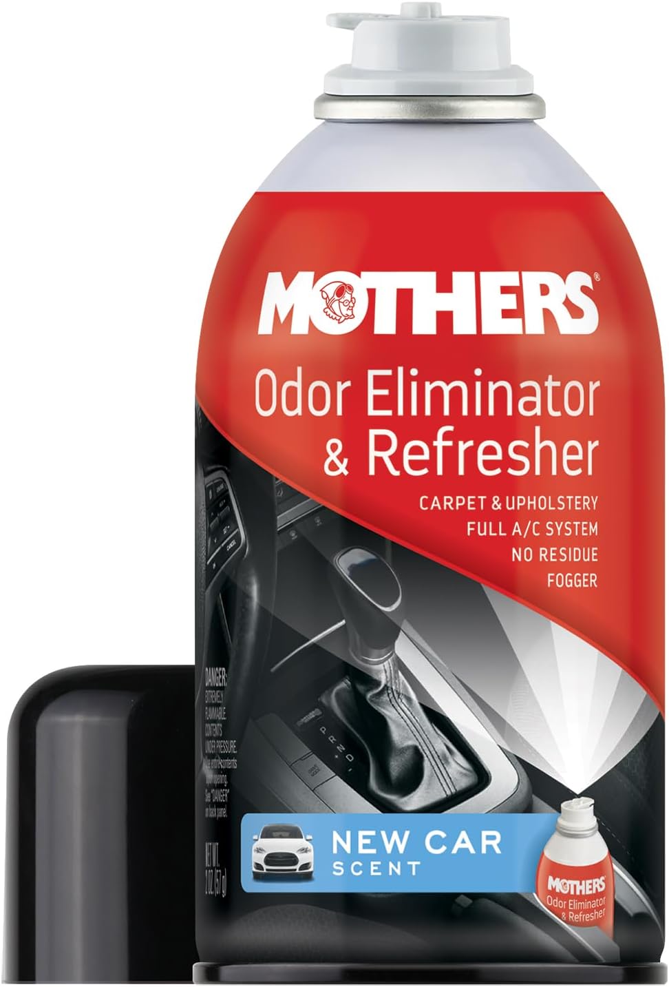 Mothers Odor Eliminator & Refresher, New Car Scent, 2 oz. Aerosol (06811) | Whole-Car Fogger Neutralizes Smoke, Pet, Food & Mildew Odors with CMM® Technology, Freshens Cabin & Vent Ducts