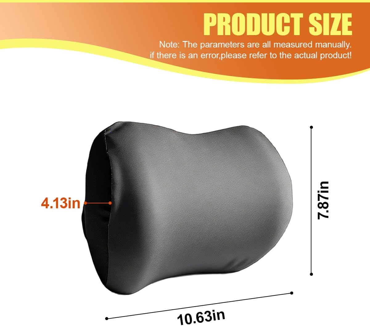Car Headrest Pillow, Soft Memory Foam Car Neck Support Pillow for Pain Pressure Relief, Breathable Auto Interior Head Rest Cushion with Adjustable Strap for Comfortable Driving (Gray)