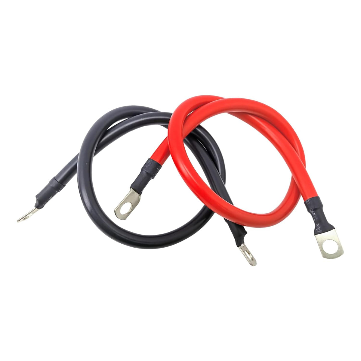 A ABIGAIL 2 AWG Battery Cable 2Gauge Pure Copper Battery Inverter Cables with 5/16 in Lugs Both Ends Power Inverter Wire Set for Automotive Solar Power Inverter Marine Boat RV Car Motorcycle (1FT)