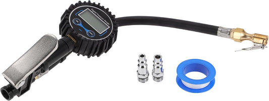 1Set Universal Tire Pressure Gauge 200 PSI 2.76Inch Digital Pressure Gauge with Inflator Tyre Air PSI Meter for Motorcycle SUV Truck Black