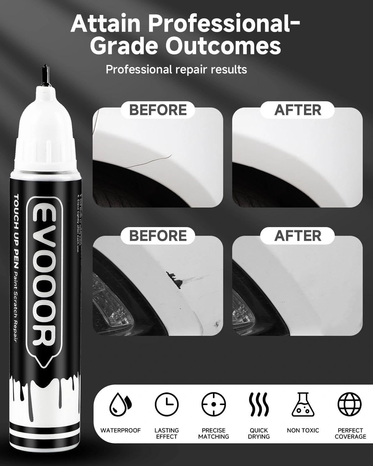 Touch Up Paint for Ford – Exact Match 2 in 1 Paint Pen for Chips and Nicks Repair (Avalanche(DR))