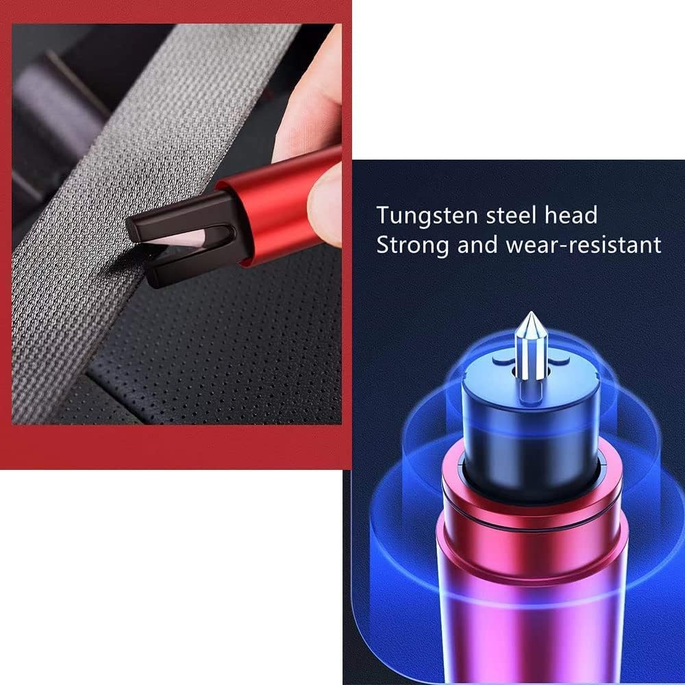 HHXS 2 Pack Car Safety Hammer Emergency Escape Tool One Second Window Breaker Seatbelt Cutter Car Glass Breaker Life-Saving Emergency Artifact-(Black)