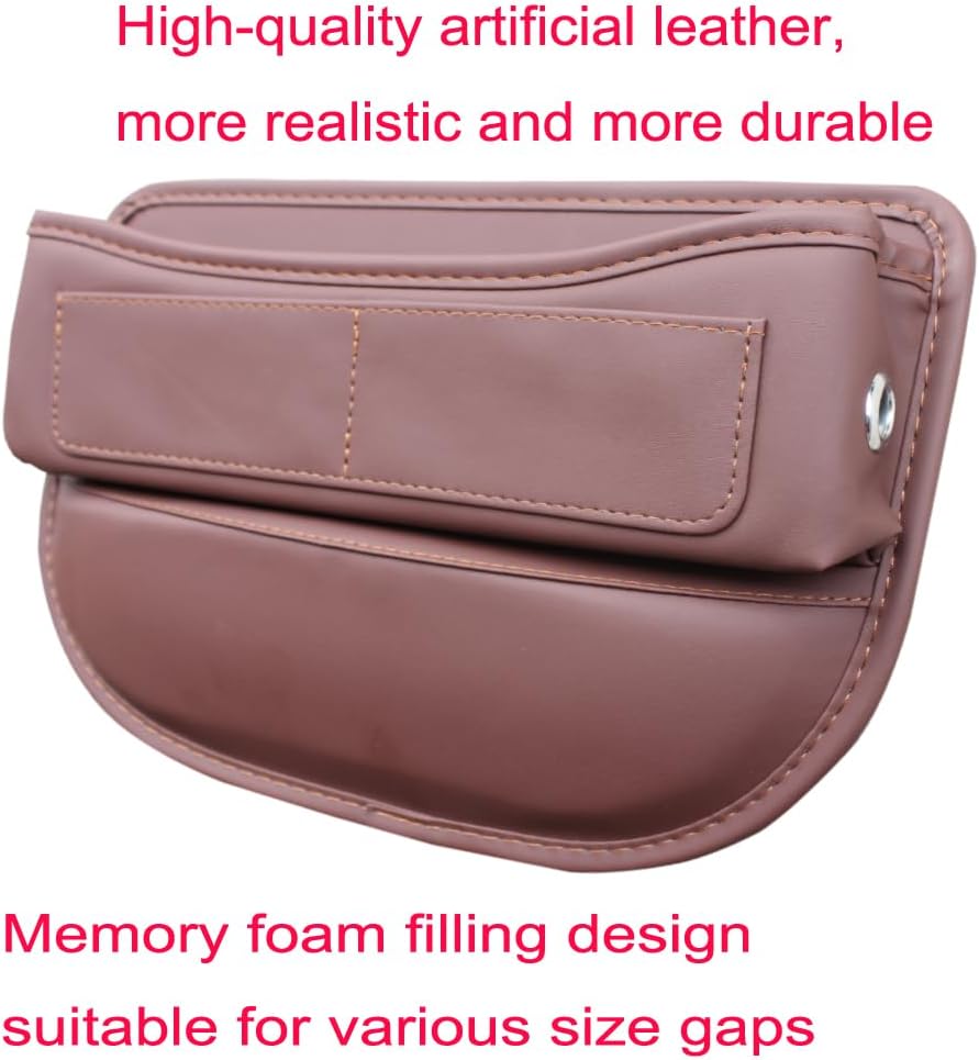 Seat Gap Organizer Car Seat Console Organizer Front Seat Side Storage Bag Center Console Side Pocket Car Seat Crevice Storage Seat Gap Filler Between Seat Storage Pouch(Brown)