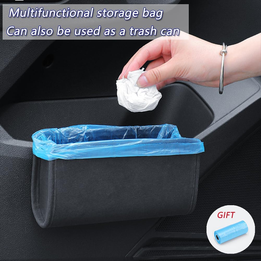 Tumecos 2Pcs Multifunctional Storage Box,Car Trash Can, Auto Door Side Organizer,Large Capacity Storage Bag,Back Seat Storage Pocket, Car Accessories Organizer Box(Style A)