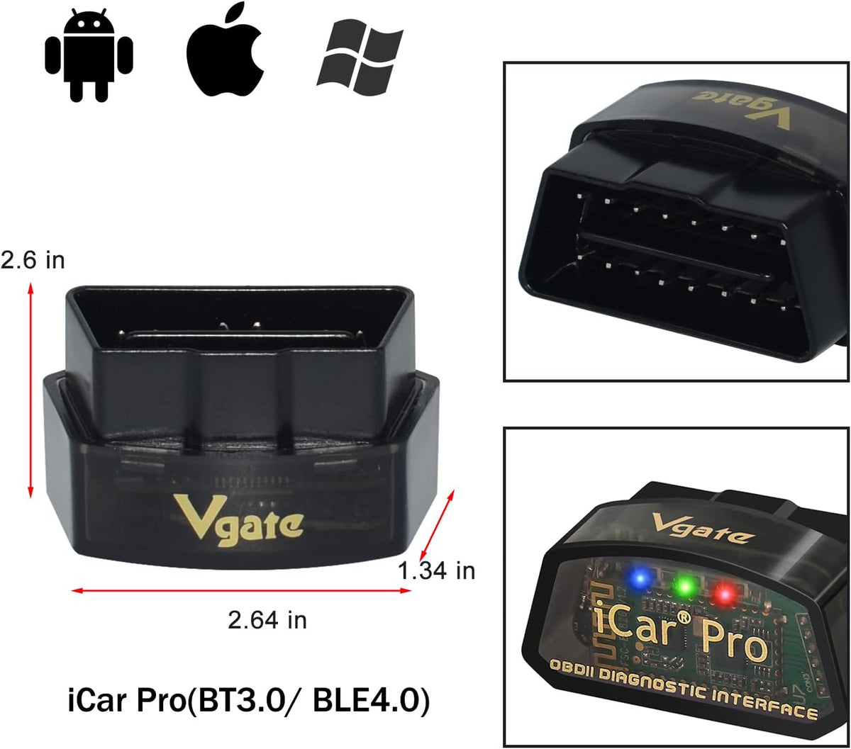 Vgate iCar Pro(BT3.0/ BLE4.0) OBD2 Scanner Code Reader Diagnostic Scan Tool